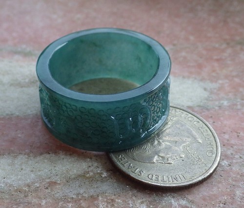 Anillo para pulgar mantra famoso jadeíta seis jade con certificado por video NO.12.5 110474 VS - Imagen 10 de 12
