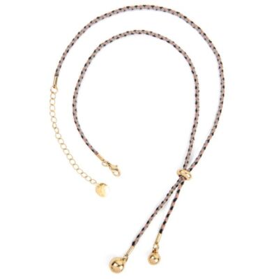 Plunder Necklace (new) OWEN - BLACK, GRAY, PINK CORD 19.5''-22.5'' ADJ (PN1690)