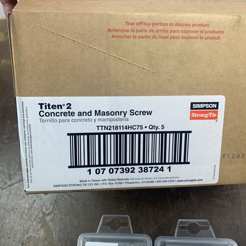 (375) Simpson Strong-Tie 3/16" x 1-1/4" Titen 2 Concrete & Masonry Screws S5 - Picture 5 of 6