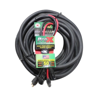 ProX XC-XLREC50 50 FT AC XLR Speaker Audio Combo Power Input Cable idjnow