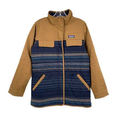 Patagonia Blue and Brown Striped Out Yonder Jacket Excellent Condition 