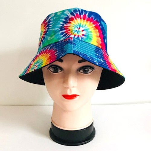 Men Women Tie Dye Fashionable Summer Sun Bucket Fisherman Packable Cotton Hat - 第 2/4 張圖片