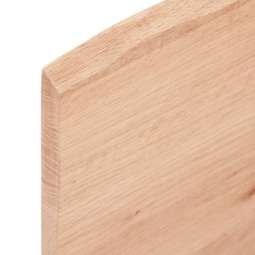 Wandregal Hellbraun 100x50x2 cm Massivholz Eiche Behandelt - Bild 5 von 7