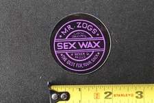 Mr Zog's Sex Wax Surfboard Wax Neon Purple Black OG V45A Vintage Surfing STICKER