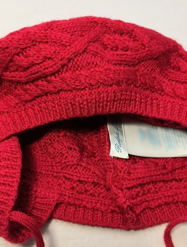 Ralph Lauren Red Wool Ribbed Knit Beanie Covers Ears 18-24 Months Warm - Picture 7 of 16