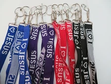 Lot of 12 pc Lanyard Key Chains / I love Jesus  