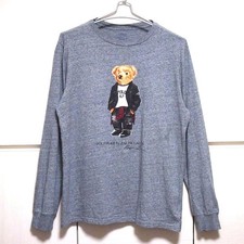 Women XL Polo Ralph Lauren Bear Long Sleeve T-Shirt Gray Classic Iconic Luxury