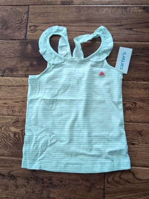 Carter's Girls 5T Watermelon Ruffle Shirt Sleeveless Tank Top Size 5 T New