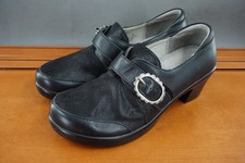 Alegria Holli Clogs Shoes Womens 39 / 9 Black Burnish Leather Slip On Comfort