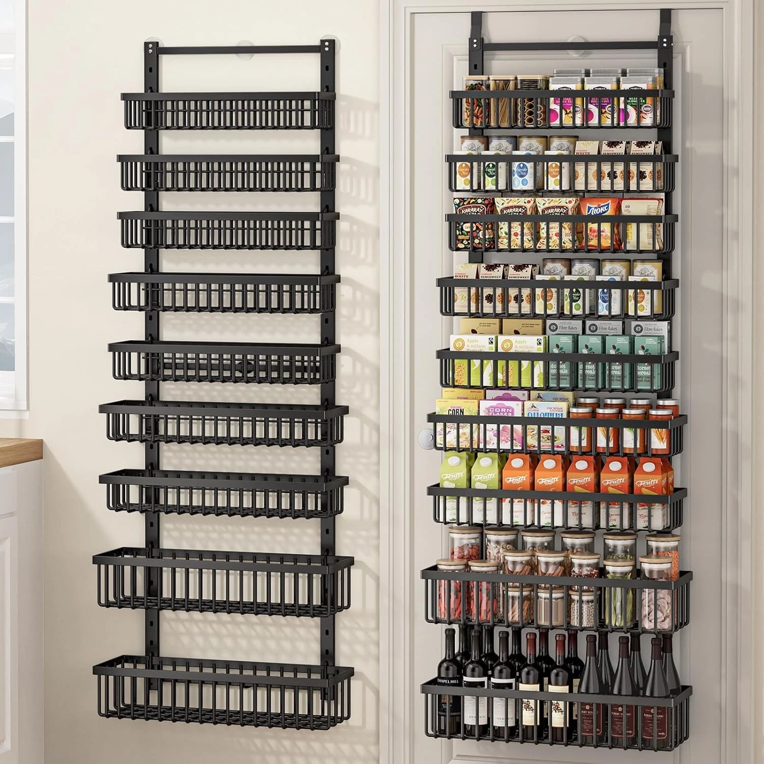 Over The Door Pantry Organizer 9 Tier Wall Mount Spice Rack Hanging Storage