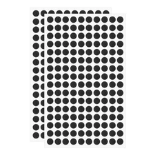 2 Sheets Screw Hole Stickers 12mm 140 in 1 Self-Adhesive Stickers, Black