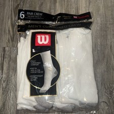 Vintage WILSON Premium Socks 6 Pairs Men s Cushioned Crew Socks Size 6-12 USA
