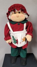 Poseable Mrs Claus Plush Free Standing Christmas Decor 34 Inches Tall
