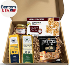 Cheese Gift Baskets Assortment Bundle with 5 Items - Gourmet Food Gifts for Men