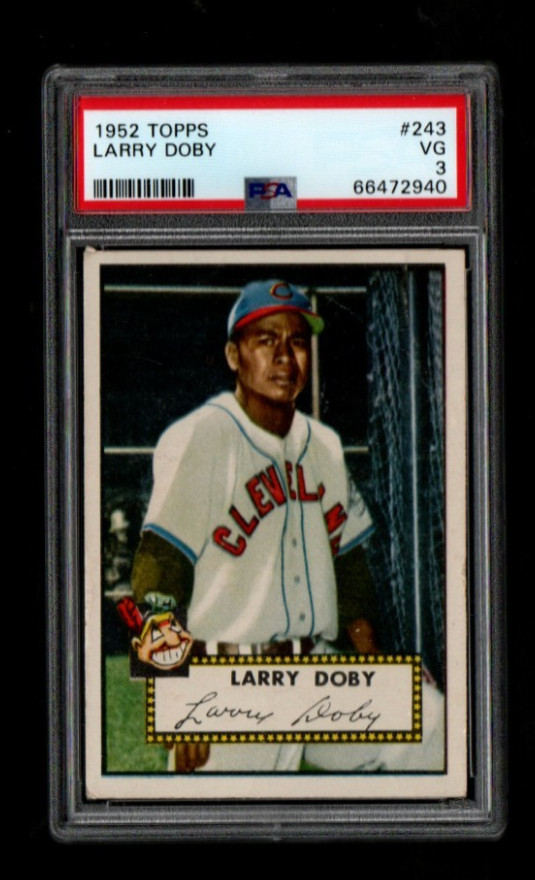 Larry Doby #243 1952 Topps Baseball Card Graded PSA 3 VG