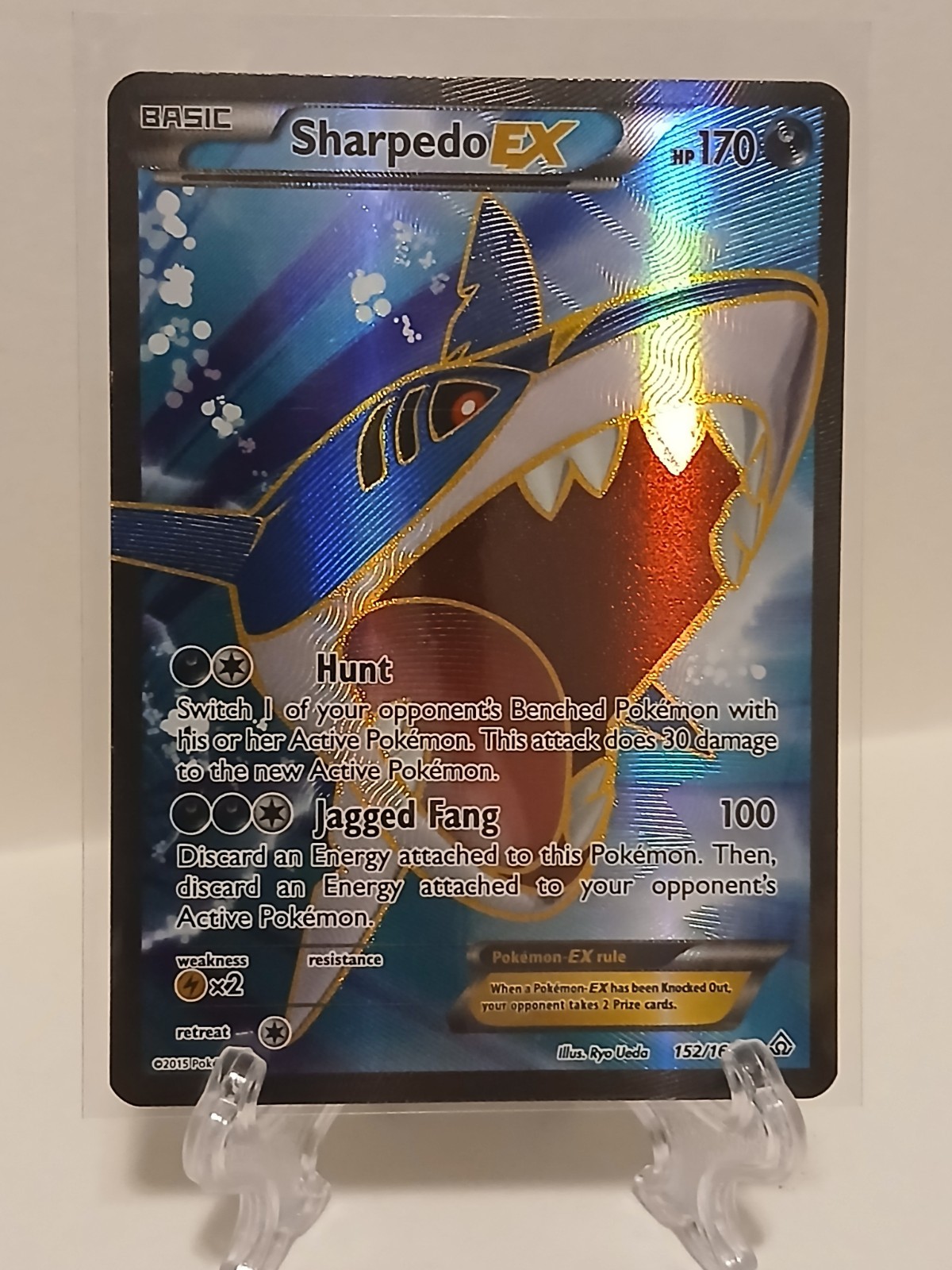 Sharpedo EX Full Art Holo Card 152/160 XY-Primal Clash MP