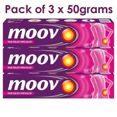 Moov Fast Pain Relief Cream With Nilgiri Oil 50g Ayurvedic Salbe (3er Pack)