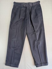Ermenegildo Zegna Pants Mens 34x31 Gray Classic Fit Pleated Dress Italy Cotton