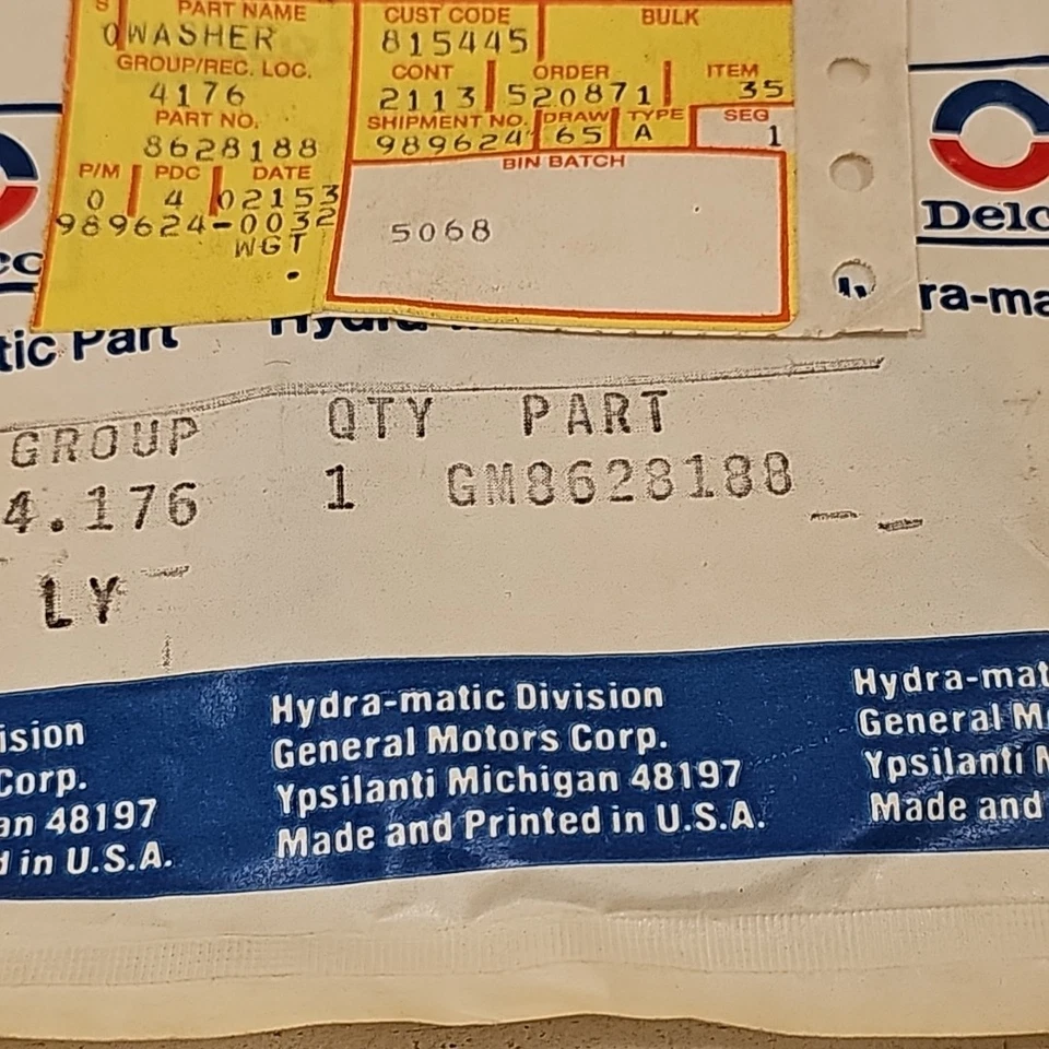 Lot Of 2 NOS OEM GM 8628188 Delco Thrust Washer SEALED PACKAGE - Image 3 of 4