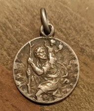 Ancient Religious Medal St Christopher Patron of Travelers 