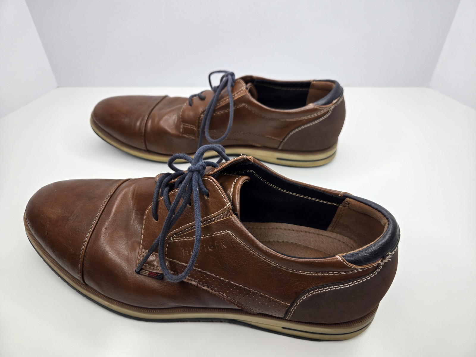 Tommy Hilfiger Brown Leather Men's Oxford Derby Dress Shoes Size: 10 1/2 thumbnail 2