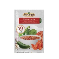 MRS. WAGES Medium SALSA MIX Tomato Freeze, Can, or Serve it All Natural 4oz NEW!
