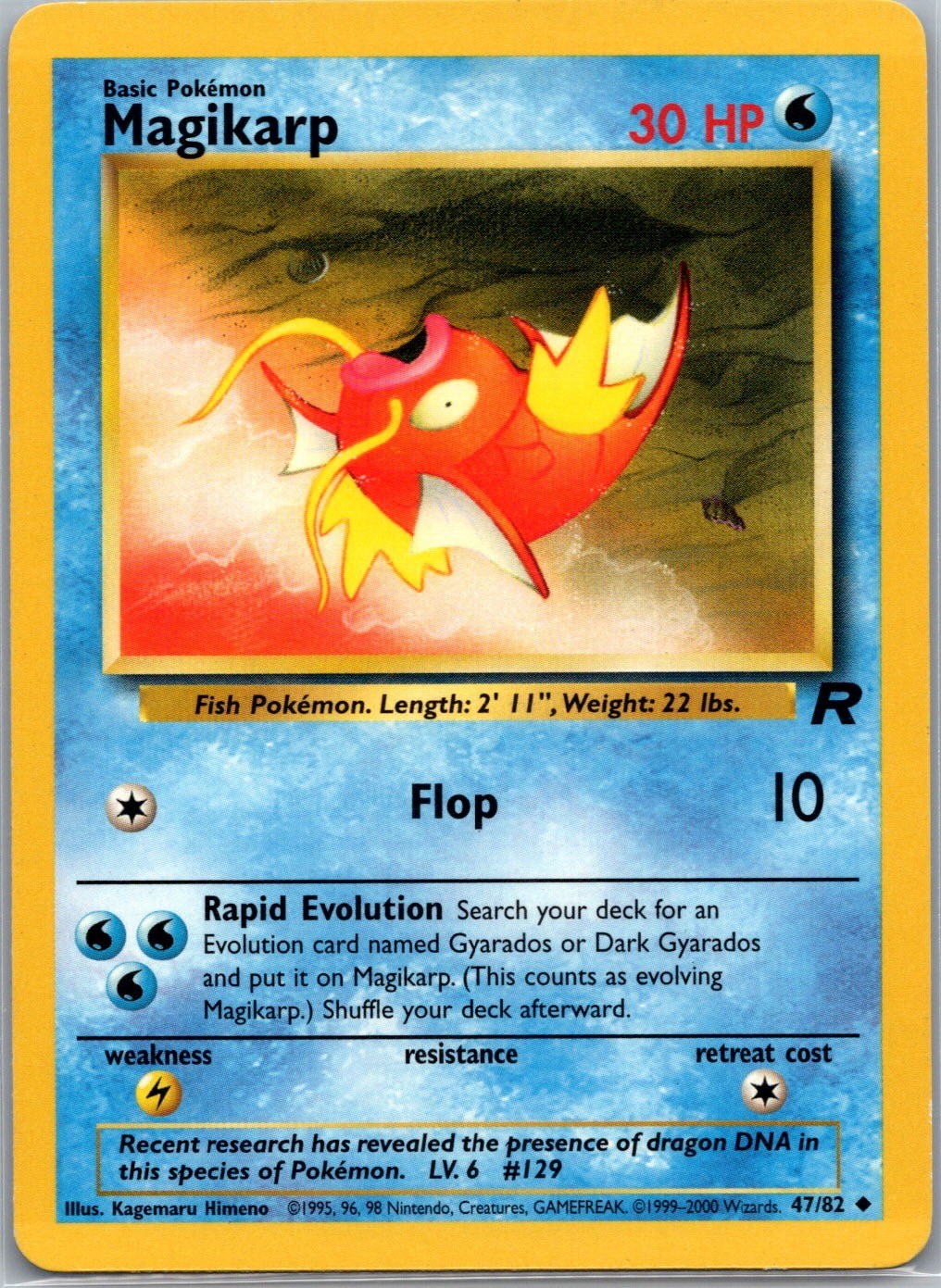 Magikarp 47/82 Team Rocket Pokemon Unlimited LP Kagemaru Himeno