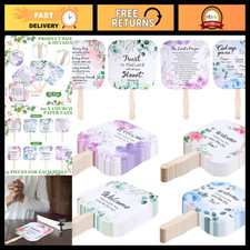 60 Pcs Handheld Christian Church Fans - Religious Paper Hand Fans for Services,