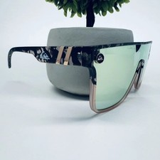 Quicksilver SciFi Shield Sunglasses Tortoise Shell Frame Flash Pink Mirror Lens