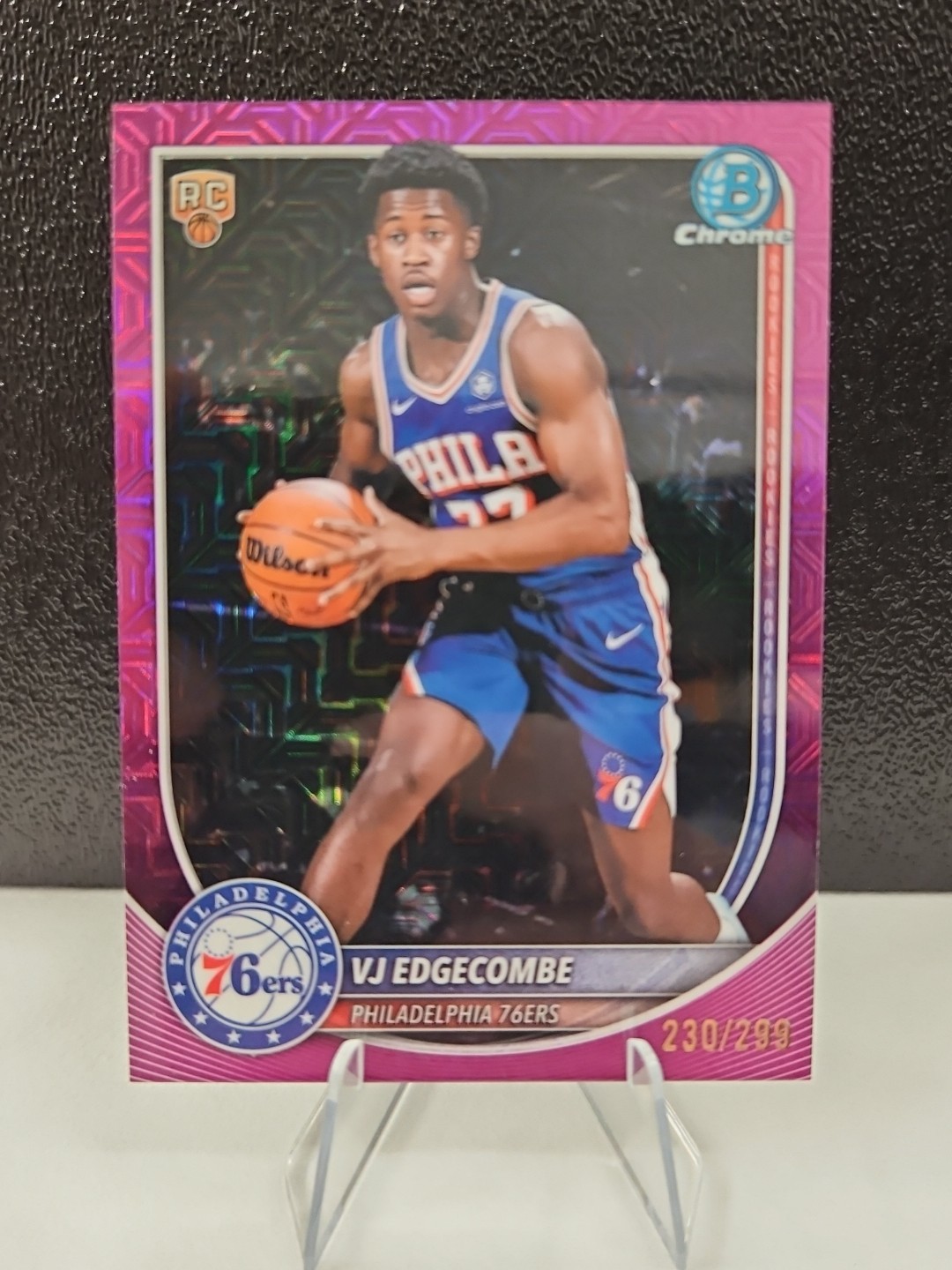2025-26 BOWMAN Basketball BCV-3 VJ Edgecombe Fuschia Mojo /299 Rookie RC SP 🔥