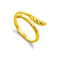 Vergoldetes Sterlingsilber Herz & Pfeil verstellbar Midi Ring