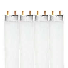 Luxrite F32T8/841 32W 48 Inch T8 Fluorescent Tube Light 4100K 2800lm G13 4-Pack