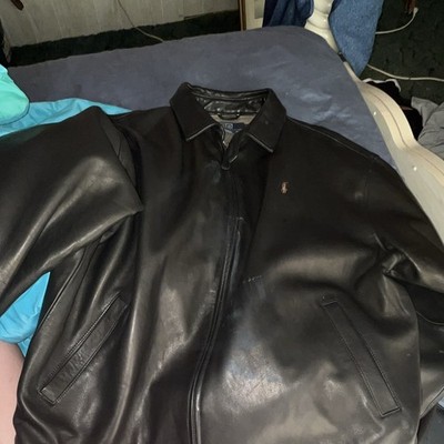 Polo Ralph Lauren Men s Black Zip Jacket Point Collar Mid-Length XL