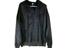 Nike Black Windbreaker Jacket Men's Size L Large Hooded New, no tags Nylon 56323