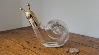 Large Vintage Avon Bath Treasure Snail Perfume Bottle Decanter Empty 90ml