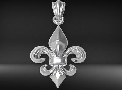 Fleur-de-Lis Pendant | 999 Fine Silver 23mm | Handmade USA