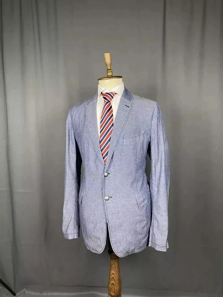 Hugo Boss Hombre Azul Verano Blazer Sportcoat Chaqueta Talla 56 - Imagen 3 de 4