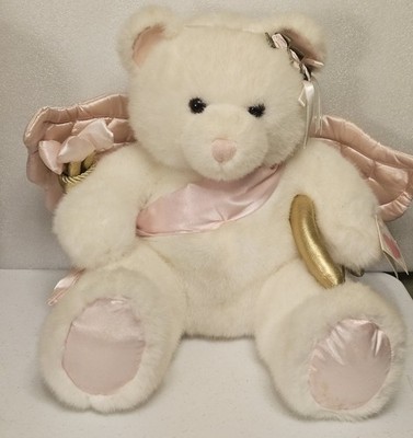 APPLAUSE CUPID BEAR 24'' PLUSH 1993 WHITE & PINK NEW WITH TAGS