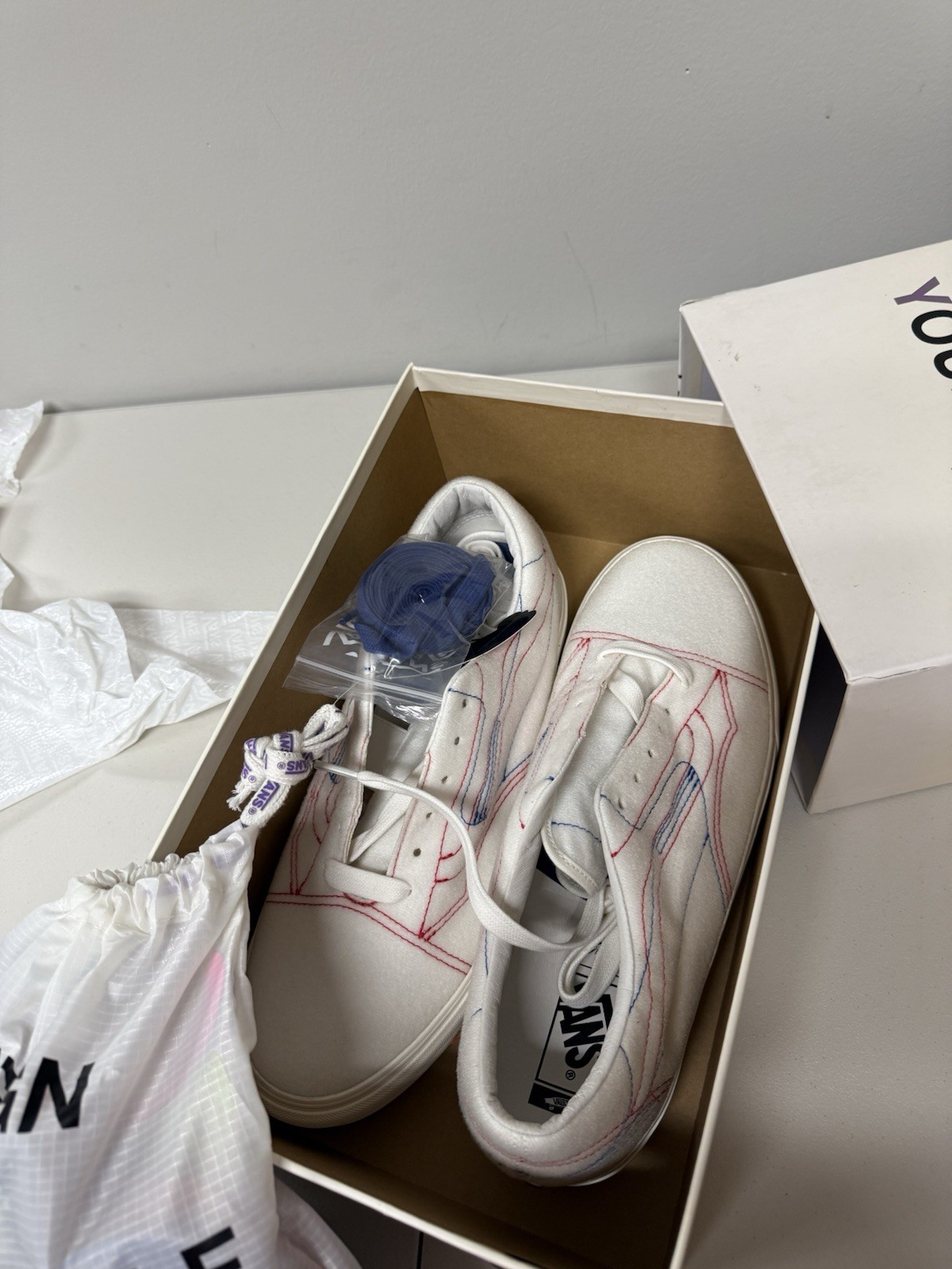 VANS x Taka Hayashi TH DIY Lo VN LZ White Red Blue US size 13 sneakers shoes DS