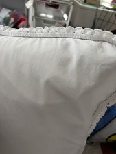 Anthropologie DOT TRIM Cotton Queen Duvet Cover WHITE