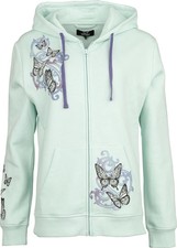 Full Volume by EMP Damen minzgrüne Kapuzenjacke mit Schmetterlingen