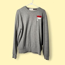 Fila Sweatshirt Women Medium Gray Excellent Embroidered Logo Crewneck Pullover