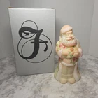 100th Fenton Burmese Uranium Santa with Kitten Glass 2005 Hand Painted 5249 Y6