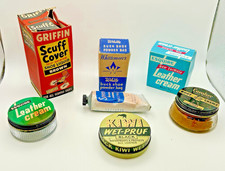 Vintage Shoe Shine Lot 18 Brushes Creams Polishes Original Boxes 