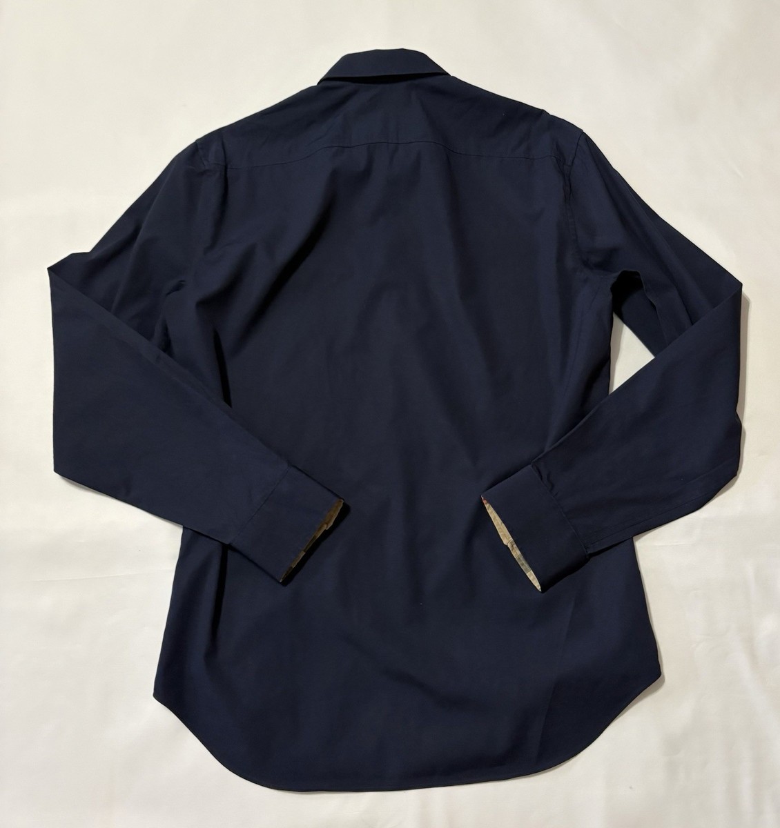 BURBERRY Shirt Classic Flip Cuffs Small S Navy Blue | eBay