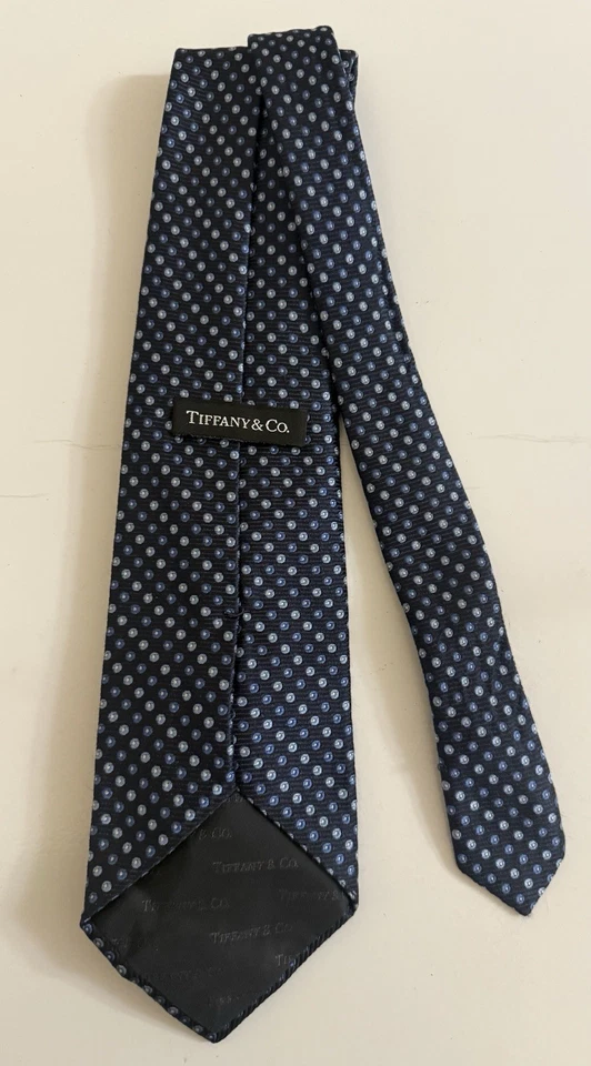 Corbata Tiffany & Co. 100% seda lunares azules Foto 2 de 4
