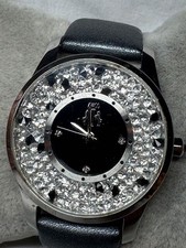 Ladies Jivago JV3411 Silver Tone Rhinestone Bezel Quartz Watch New Battery