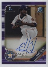 2019 Bowman Chrome Prospects Purple Refractor 14/250 Cristian Javier Auto 7rd