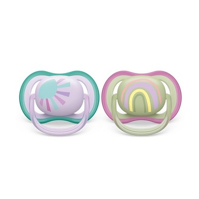 Philips Avent ultra air Schnuller 0 6M 2er SCF085/59 lila grün mit Box BPA frei