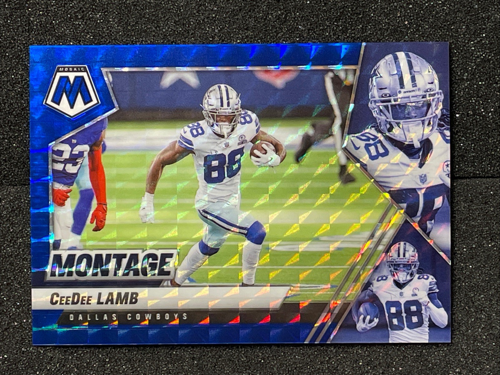 2021 Mosaic Ceedee Lamb #MON-25 Montage Blue #/99 Color Match Dallas Cowboys